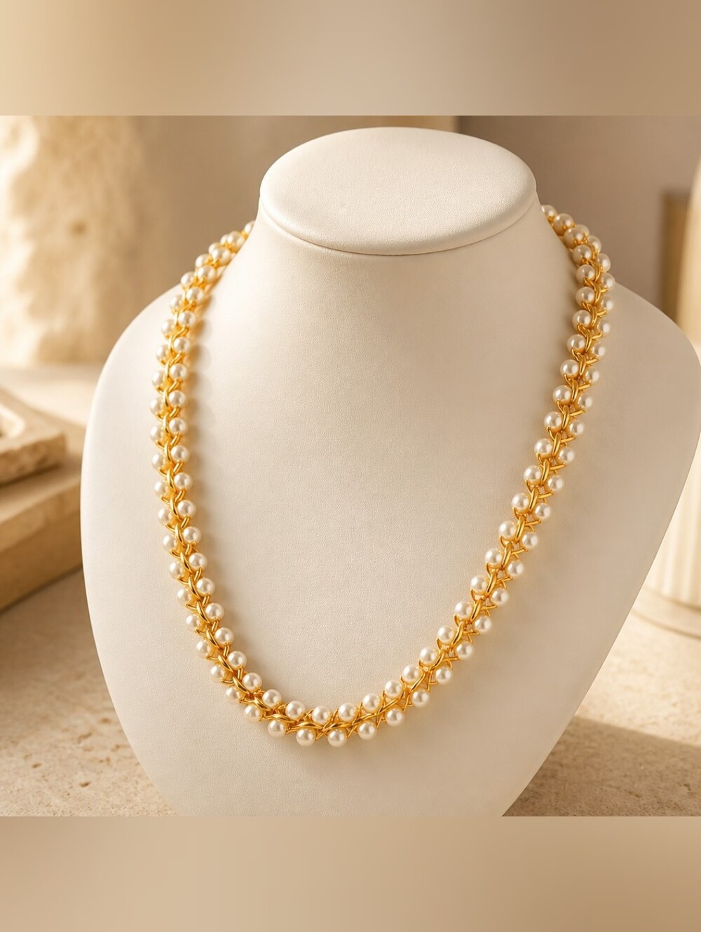 Napier Pearl Necklace Gold plated Chain Elegant Classic Jewelry Wedding Party